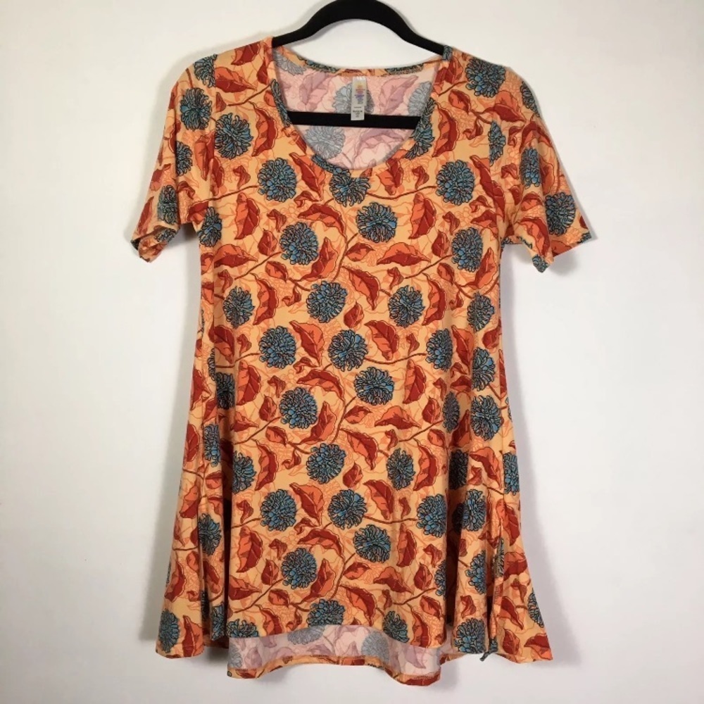 Lularoe XS Irma Fall Autumn Floral Leaves Top